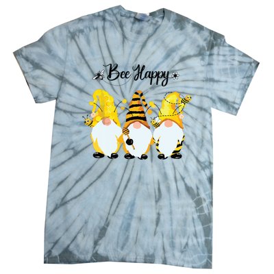 Bee Happy Bee Gnome Spring Tie-Dye T-Shirt