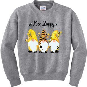 Bee Happy Bee Gnome Spring Kids Sweatshirt