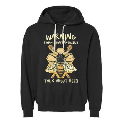 Bee Honeycomb Beekeeper Apiarist Funny Beekeeping Lover Garment-Dyed Fleece Hoodie