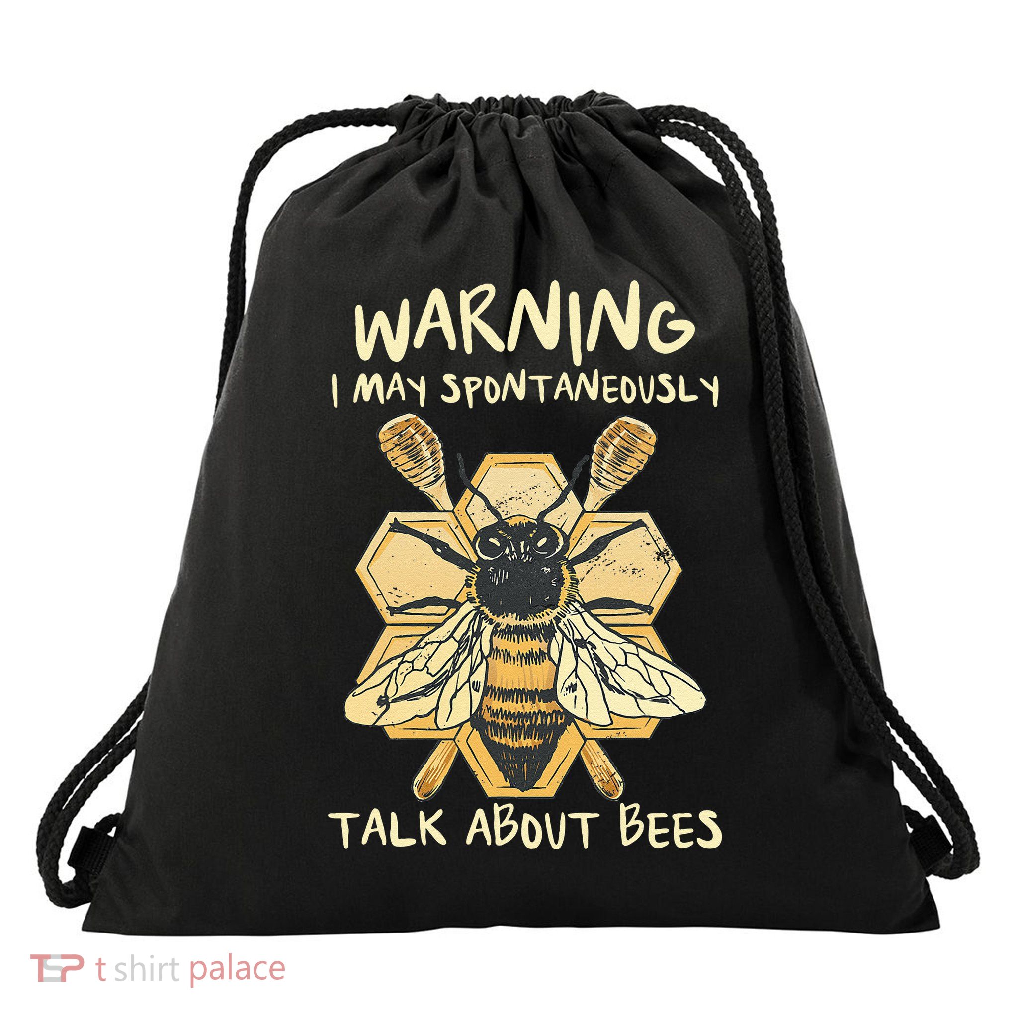 Bee Honeycomb Beekeeper Apiarist Funny Beekeeping Lover Drawstring Bag