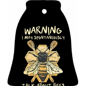 Bee Honeycomb Beekeeper Apiarist Funny Beekeeping Lover Ceramic Bell Ornament