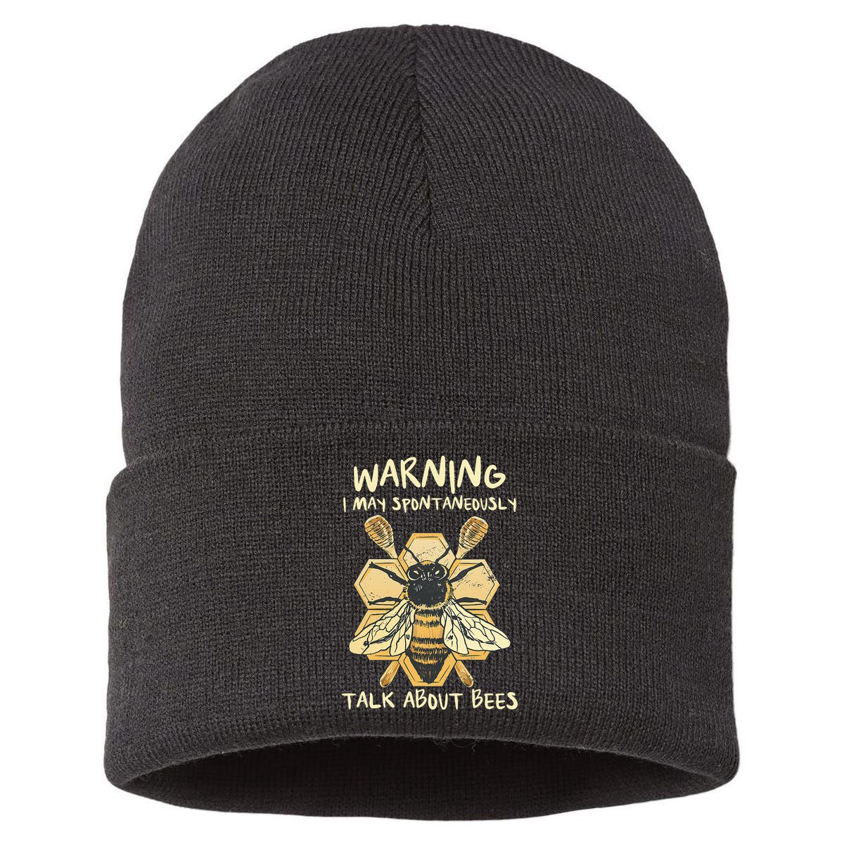 Bee Honeycomb Beekeeper Apiarist Funny Beekeeping Lover Sustainable Knit Beanie