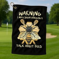 Bee Honeycomb Beekeeper Apiarist Funny Beekeeping Lover Golf Towel