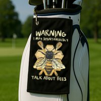 Bee Honeycomb Beekeeper Apiarist Funny Beekeeping Lover Golf Towel