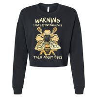 Bee Honeycomb Beekeeper Apiarist Funny Beekeeping Lover Cropped Pullover Crew