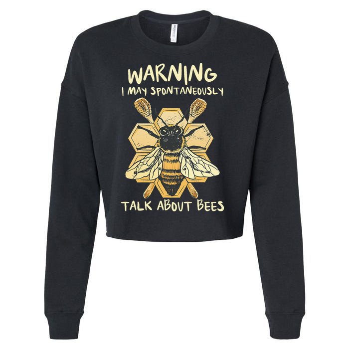 Bee Honeycomb Beekeeper Apiarist Funny Beekeeping Lover Cropped Pullover Crew