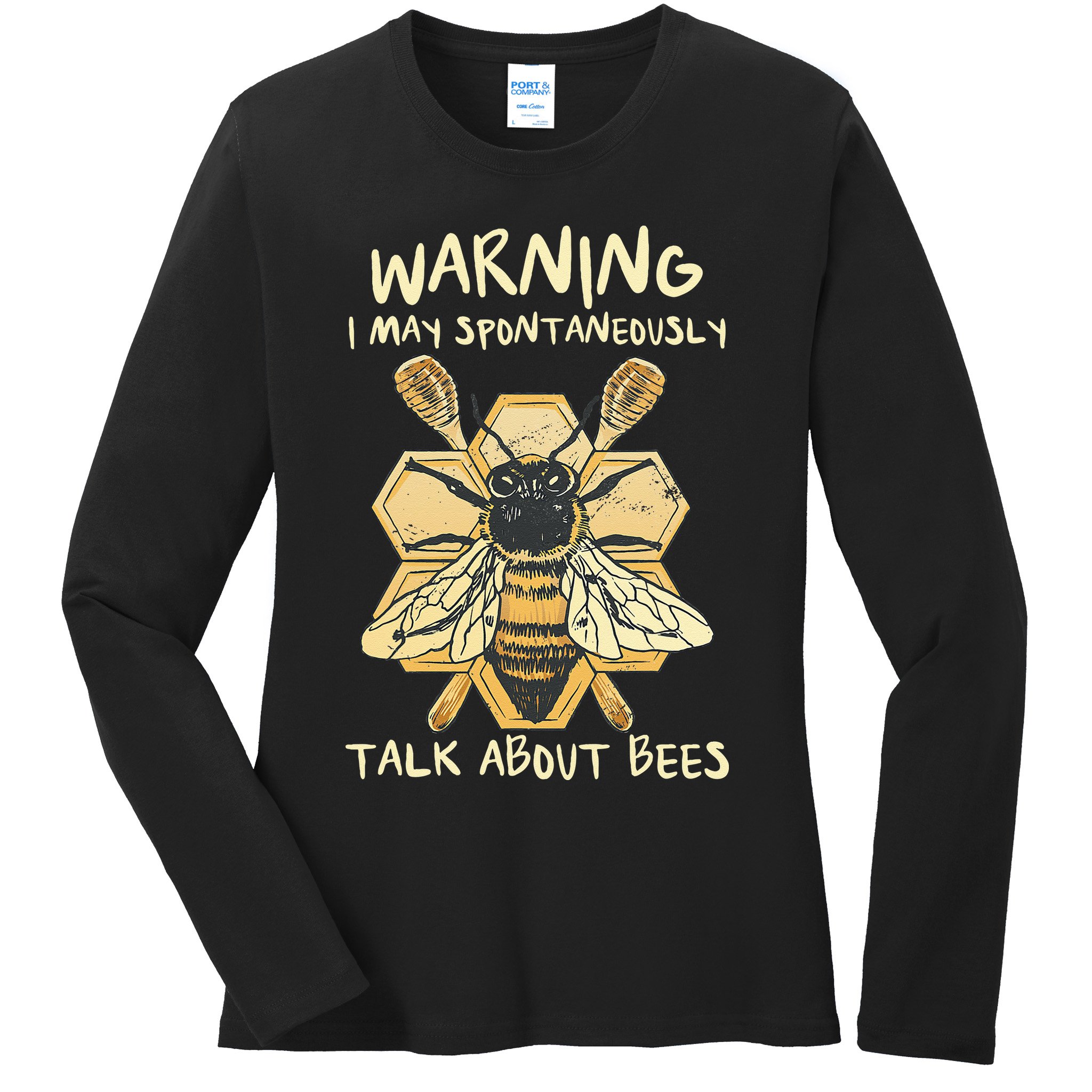 Bee Honeycomb Beekeeper Apiarist Funny Beekeeping Lover Ladies Long Sleeve Shirt