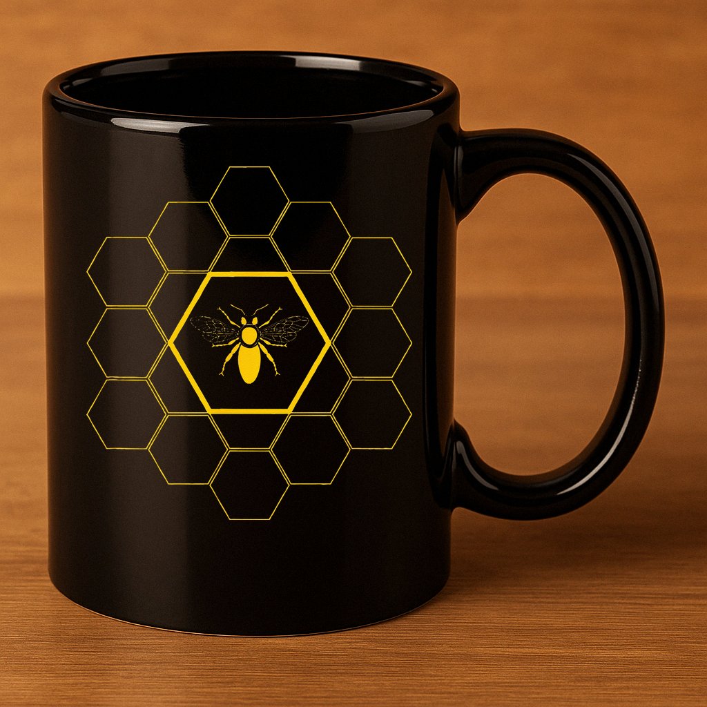 Bee Honeycomb Beekeeper Beekeeping 11oz C Handle Ceramic Mug