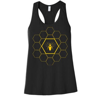 Bee Honeycomb Beekeeper Beekeeping Women's Racerback Tank