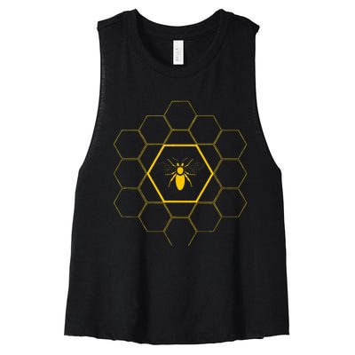 Bee Honeycomb Beekeeper Beekeeping Women's Racerback Cropped Tank