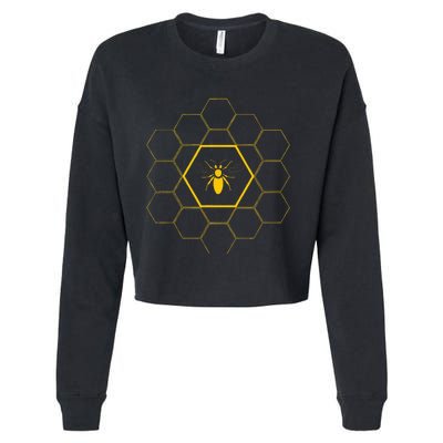 Bee Honeycomb Beekeeper Beekeeping Cropped Pullover Crew