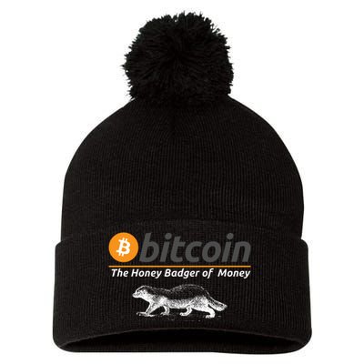 Bitcoin Honey Badger Of Money, Bitcoin Crypto, Bitcoin Blockchain Pom Pom 12in Knit Beanie