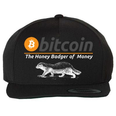 Bitcoin Honey Badger Of Money, Bitcoin Crypto, Bitcoin Blockchain Wool Snapback Cap