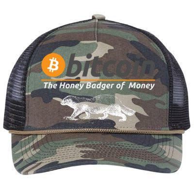 Bitcoin Honey Badger Of Money, Bitcoin Crypto, Bitcoin Blockchain Retro Rope Trucker Hat Cap