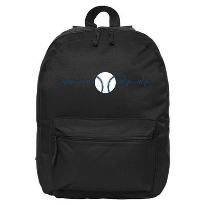 Baseball Heartbeat 16 in Basic Backpack