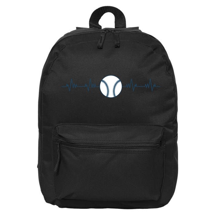 Baseball Heartbeat 16 in Basic Backpack
