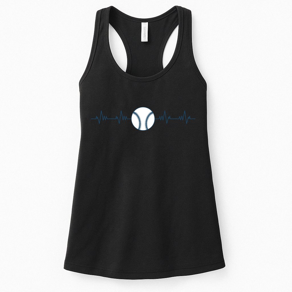 Baseball Heartbeat Womens Tank Top