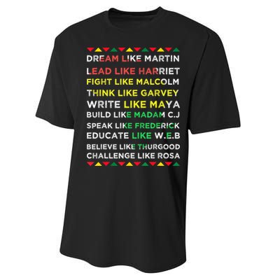 Black History Black History Month African American Performance Sprint T-Shirt