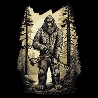 Bow Hunting Bigfoot Funny Bow Hunting Sasquatch Hunting Flexfit Unipanel Trucker Cap