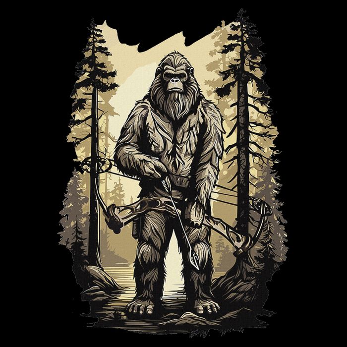 Bow Hunting Bigfoot Funny Bow Hunting Sasquatch Hunting Sweatshirt