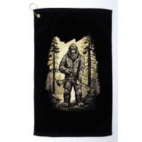 Bow Hunting Bigfoot Funny Bow Hunting Sasquatch Hunting Golf Towel