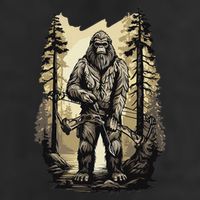 Bow Hunting Bigfoot Funny Bow Hunting Sasquatch Hunting Golf Towel