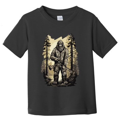 Bow Hunting Bigfoot Funny Bow Hunting Sasquatch Hunting Toddler T-Shirt