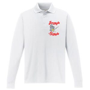 Bangin Houston Baseball Team Performance Long Sleeve Polo