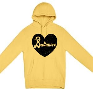 Baltimore Heart Baseball Sports Fan Premium Pullover Hoodie