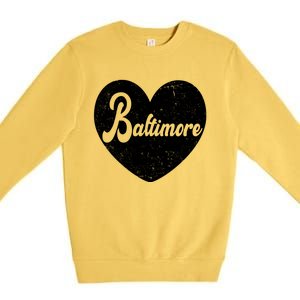 Baltimore Heart Baseball Sports Fan Premium Crewneck Sweatshirt