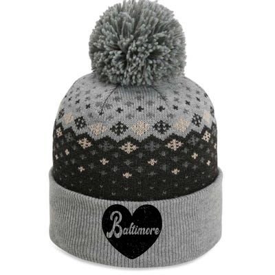 Baltimore Heart Baseball Sports Fan The Baniff Cuffed Pom Beanie