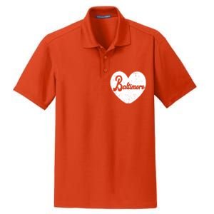 Baltimore Heart Baseball Sports Fan Dry Zone Grid Polo