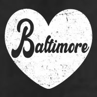 Baltimore Heart Baseball Sports Fan 7 Panel Mesh Trucker Snapback Hat