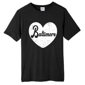 Baltimore Heart Baseball Sports Fan Tall Fusion ChromaSoft Performance T-Shirt