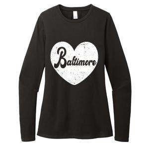 Baltimore Heart Baseball Sports Fan Womens CVC Long Sleeve Shirt