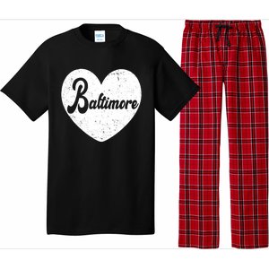 Baltimore Heart Baseball Sports Fan Pajama Set