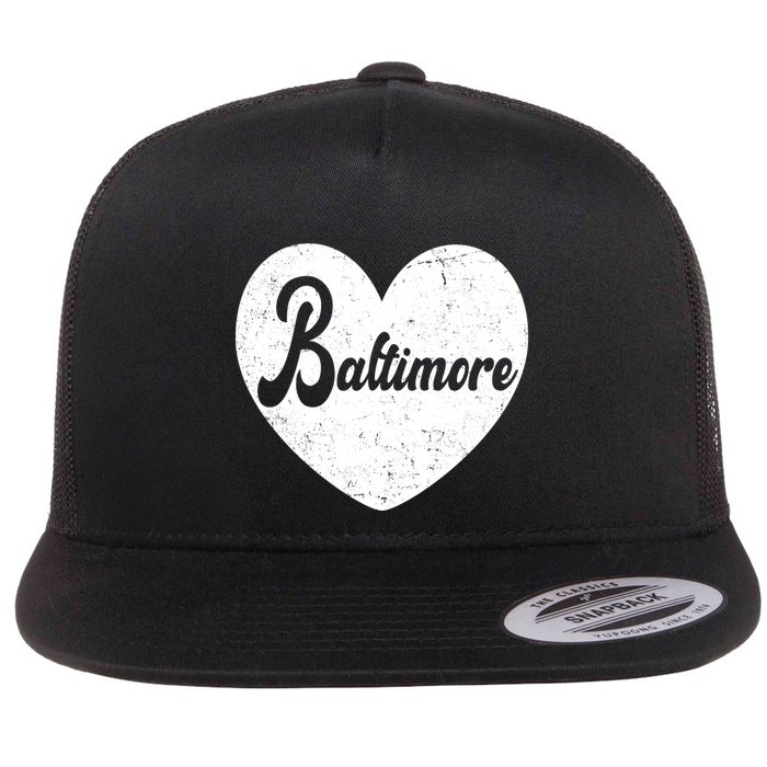 Baltimore Heart Baseball Sports Fan Flatbill Hat