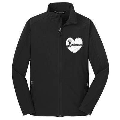 Baltimore Heart Baseball Sports Fan Core Soft Shell Jacket