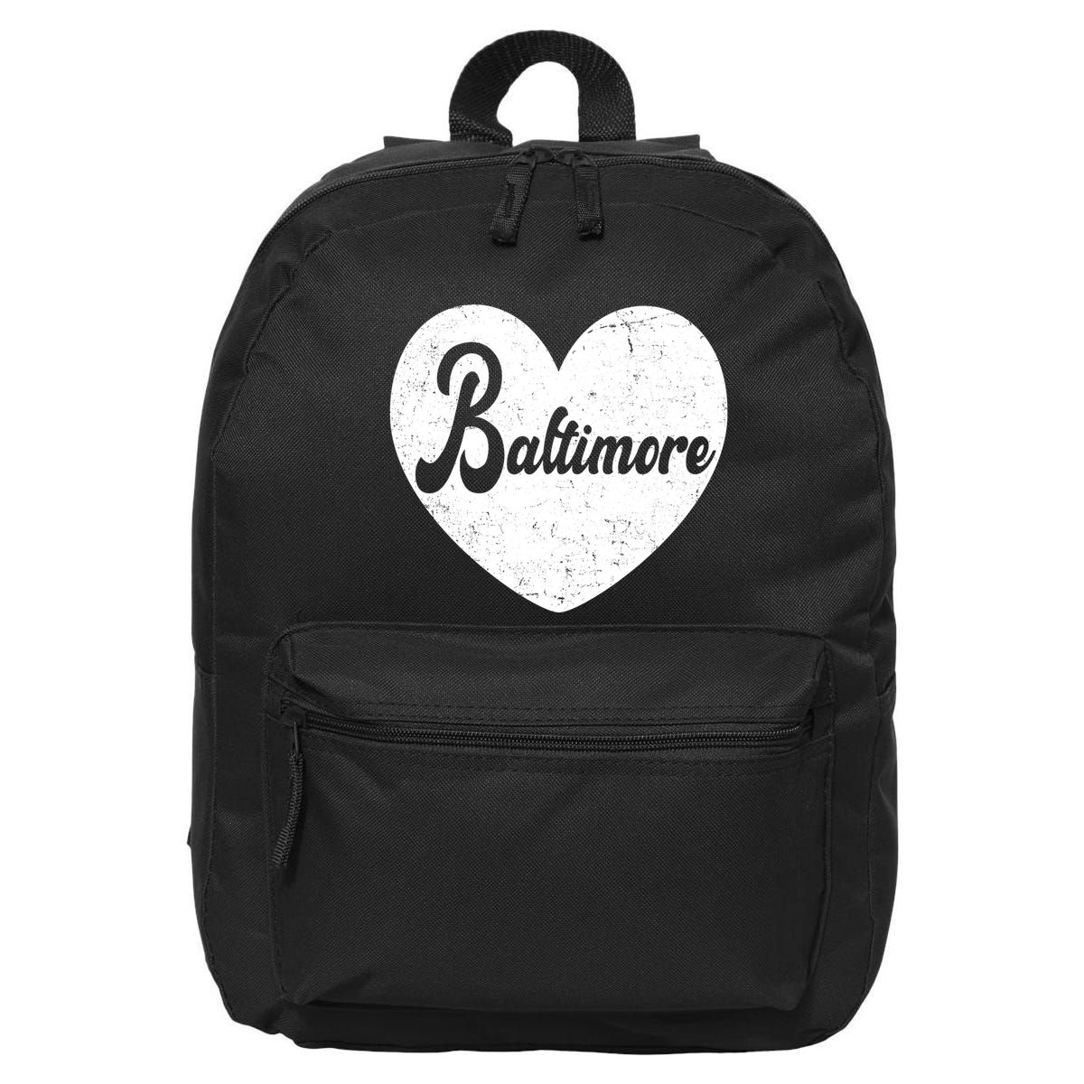 Baltimore Heart Baseball Sports Fan 16 in Basic Backpack