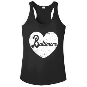 Baltimore Heart Baseball Sports Fan Ladies PosiCharge Competitor Racerback Tank