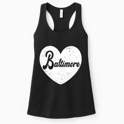 Baltimore Heart Baseball Sports Fan Womens Tank Top