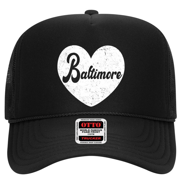 Baltimore Heart Baseball Sports Fan Trucker Hat