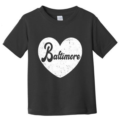 Baltimore Heart Baseball Sports Fan Toddler T-Shirt