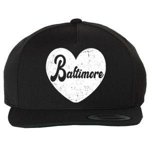 Baltimore Heart Baseball Sports Fan Wool Snapback Cap