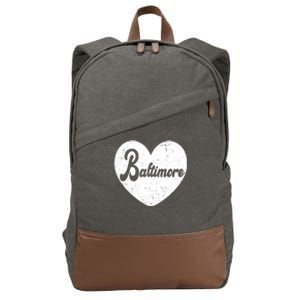 Baltimore Heart Baseball Sports Fan Cotton Canvas Backpack