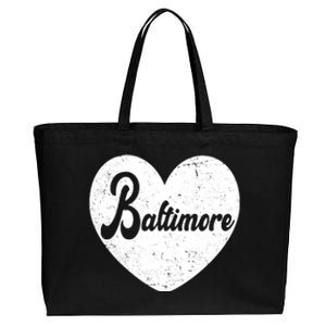 Baltimore Heart Baseball Sports Fan Cotton Canvas Jumbo Tote