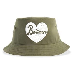 Baltimore Heart Baseball Sports Fan Sustainable Bucket Hat