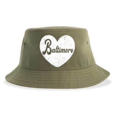 Baltimore Heart Baseball Sports Fan Sustainable Bucket Hat