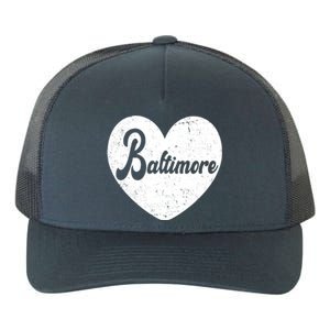 Baltimore Heart Baseball Sports Fan Yupoong Adult 5-Panel Trucker Hat