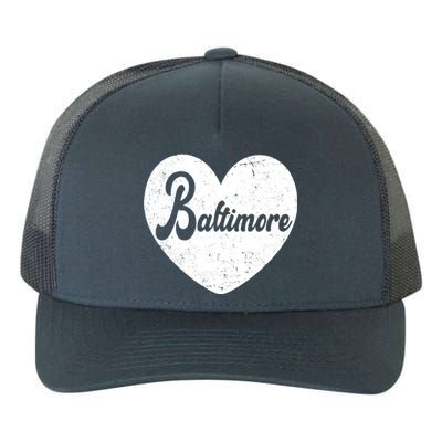 Baltimore Heart Baseball Sports Fan Yupoong Adult 5-Panel Trucker Hat